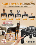 Elevated Dog Bowls for Small Medium Large Size Dogs, Non-Slip Dog Feeder with 2 Food Water Bowls, 2-5 Heights Adjustable Raised Bowls Stand