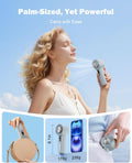 Handheld Fan with Ice Cooler, Mini Portable Fan Rechargeable, 18Hrs Cooling, 0-100 Adjustable Speed, Small yet Powerful, Personal Hand Fans for Travel, Beach, Outdoor, Makeup, Gifts for Women
