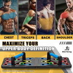 Solid Push up Board 15 in 1 Home Workout Equipment Multi-Functional Pushup Stands System Fitness Floor Chest Muscle Exercise Professional Equipment Burn Fat