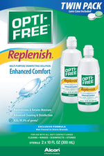 Replenish Multi-Purpose Contact Lens Cleaning and Disinfecting Solution with Lens Case, 10 FL OZ (Pack of 2)