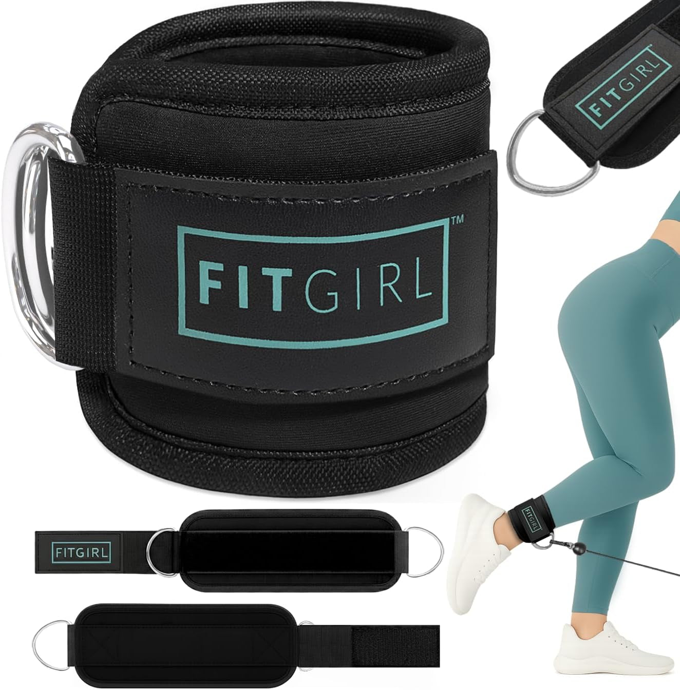 Ankle Strap for Cable Machine â€“ Premium Padding and Comfort for Cable Exercise Machines, Cable Exercise Attachment for Home & Gym, Glute Workouts - Kickbacks, Leg Extensions, Hip Abductors