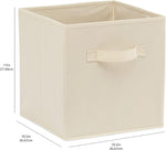 Collapsible Fabric Storage Cubes Organizer with Handles, Sturdy Storage Bins for Organization, 10.5" X 10.5" X 11", Beige, 6-Pack