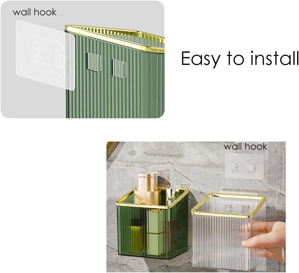 Drill-Free Stick-On Wall Shelves | Space-Saving Floating Organizer for Kitchen, Bathroom & Office | Plastic Storage Shelves for Makeup & Home Decor (Transparent_Silver)