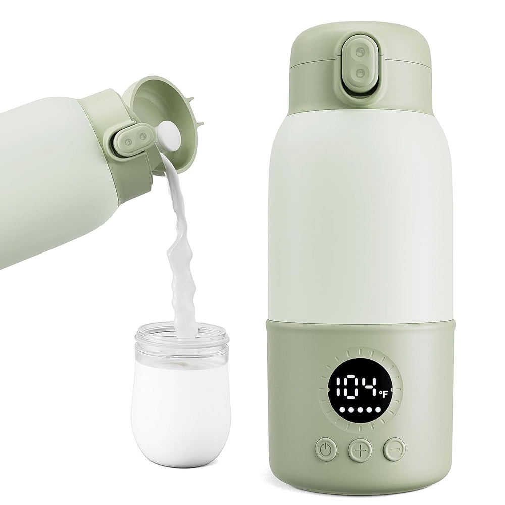 Portable Bottle Warmer for Travel, Fast Heating Baby Bottle Warmer with Keep Warm Function, Portable Milk Warmer for Breast Milk & Formula, 13Oz Large Capacity On-The-Go Feeding Solution