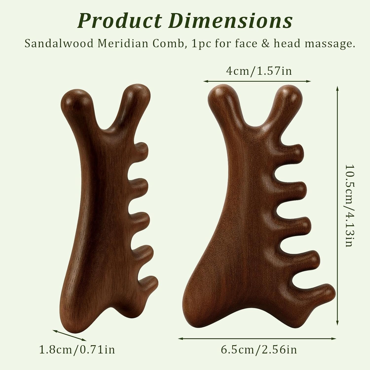 Natural Sandalwood Gua Sha Tool – 4-In-1 Face & Body Massager for Lymphatic Drainage, Jawline Lift, Nose Sculpting & Scalp Massage – Self-Care Gift for Women