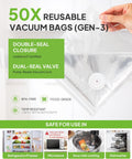 Handheld Compact Vacuum Sealer for Food (Vacuum Sealer Machine + 30 Reusable Vacuum Bags), 6-Second Seal & 6X Fresh Longer, Rechargeable Portable Vacuum Sealer for Travel/Home Kitchen/Chef