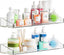 2 Pack Clear Shower Shelves for Tile Walls,Adhesive Acrylic Bathroom Shelves Organizer and Storage,No Drill Acrylic Shower Wall Caddy & Shelf,Floating Shelves for Makeup,Perfume,Shampoo Holder