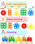 Montessori Toys for 1 2 3 Years Old Boys Girls Birthday Gifts, Wooden Sensory Toys for Ages 2-4 Toddlers Kids Baby, Toddler Learning Toy Activities Puzzles Ages 1-3