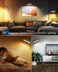 Rechargeable Battery Operated Wall Sconce Set of 2: Wireless Black Wall Lights Battery Powered Magnetic 360Â° Rotation Cordless Scone Adhesive LED Wall Mount Lamp for Bedroom Reading Picture RV