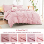 Pink Full Size Comforter Sets Seersucker 7 Pieces, All Season Luxury Bed in a Bag for Bedroom, Bedding Set with Comforters, Sheets, Pillowcases & Shams