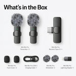 (Latest Model) - Wireless Mini Microphone for Iphone, Ipad, Android - 2 Pack Lavalier Microphone for Video Recording - Iphone Mic Crystal Clear Recording with USB-C for Content Creators