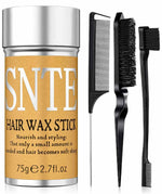 Slick Back Hair Brush & Hair Wax Stick Set - Frizz Control & Flyaway Smoothing - Sleek Ponytails, Buns, Edges - Styling Cream/Gel/Balm/Pomade Stick for Women - Styling Accessories for Girls & Kids