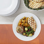 6-Piece White Dinner Plate Set, Microwave and Dishwasher Safe for Everyday Use, 10.5 Inches