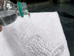Reversible White Cotton Bath Mat Rug – 17X24, Water Absorbent, Machine Washable Bathroom Rug Mat for outside Bathtub