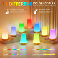 Rechargeable LED Night Light, Touch & Remote Control Bedside Lamp with 13 Colors, 5 Brightness Levels, Portable Table Lamp for Kids Baby Nursery, Bedroom, Bathroom, Camping, Light Brown