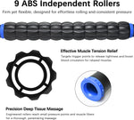 Muscle Roller Massage Roller Stick- Deep Tissue Fascia Blaster for Myofascial Pain Relief, Lymphatic Drainage & Body Sculpting, Handheld Physical Therapy & Recovery Tool (Blue Black-18 Inch)