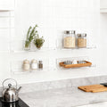 4-Pack Clear Acrylic Floating Shelves, Space-Saving Invisible Wall Shelves for Bathroom Kitchen Office Living Room, Modern Decor Set
