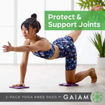 Gaiam Yoga Knee Pads (Set of 2) - Yoga Props and Accessories for Women/Men Cushions Knees and Elbows for Fitness, Travel, Meditation, Kneeling, Balance, Floor, Pilates