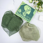 Authentic African Net Sponge - 2 Pack Exfoliating Bath & Shower Loofah Sponge for Body & Face, Gentle Scrubber for All Skin Types, Travel, Durable Polyester (Olive Green & Light Green)
