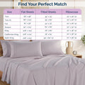 100% Cotton Queen Size Sheets â€“ Crisp Percale Sheets Queen with 4 Pillowcases, with 15" Deep Pocket Sheet for Secure Fit, Ultra Soft & Cozy, Excellent Quality & Fit â€“ Grey Lavender