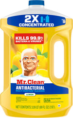 Antibacterial All Purpose Cleaner, Floor Cleaner for Mopping Home, Bathroom, & Kitchen, Cleaning Liquid for Mop & Bucket, Cleaning Supplies, Multi-Surface Dilutable, Lemon, 99Oz