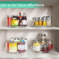 2 Pack 9.5" Lazy Susan Organizer, Lazy Susan Turntable for Cabinet, Spice Organization for Cabinet, Refrigerator, Pantry, Closet, Countertop, Non-Skid Turntable Organizer, Clear