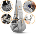 Small Dog Cat Sling Carrier Puppy Purse Travel Wrap Soft Crossbody Pet Bag (Gray, M - Classic Pocket & Classic Strap)