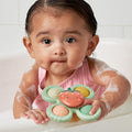 Pop & Whirl – Fidget Spinner Travel & Bath Toy for Babies & Toddlers – Fidget W/Textured Silicone Popper to Develop Fine Motor Skills –Sticks to Highchairs, Tables, Tubs, More (Strawberry)