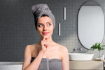 Pack of 4 Extra Large Bath Towels 30 X 60 Inches, 100% Cotton, Larger & Lighter Weight, Quicker to Dry, Super Soft and Absorbent, Perfect for Bathroom, Dark Grey