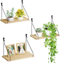 Elevate Your Space with Rustic Wood Floating Shelves Set of 3- Perfect for Bedroom, Living Room, Bathroom, and Kitchen Decor - Easy Installation, No Drilling Needed!