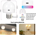 Rechargeable Battery Operated Light Bulb with Remote & Timer, Dimmable Backup Magnetic LED Bulb with 15 Colors, Wireless Puck Light Bulb for Wall Sconce Lamps, Non-Hardwired, 2-Pack