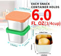 6Pack 6Oz Stainless Steel Snack Containers for Kids, Easy Open Leak Proof Metal Toddler Snack Containers with Silicone Lids, Stackable Metal Toddler Lunch Box for Daycare, School and Travel