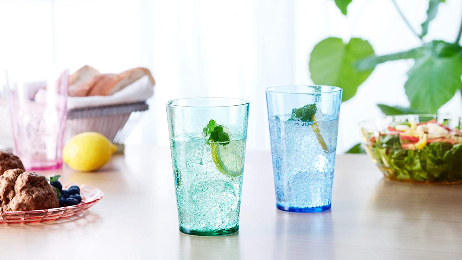 '- 19Oz Unbreakable Premium Drinking Glasses Set of 6 - Super Grade Acrylic Plastic - Perfect for Gifts - Dishwasher Safe - Stackable - Drinkware Cups Reusable Water Tumbler