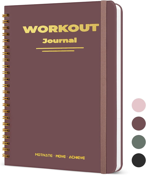 Undated Fitness Workout Journal for Men & Women, A5(8.5" X 6.7") Fitness Journal Workout Planner, Workout Log Book Planner for Tracking, Motivating, and Achieving Your Fitness Goals-Vintage Red
