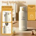 Portable Baby Bottle Warmer, Travel-Friendly with Detachable Battery Base, Type-C Fast Charge, 316 Stainless Steel, Touch Control, 8H Constant Temperature, Child Lock, 95-131Â°F