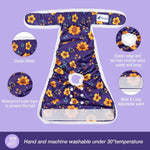 Washable Female Diapers (3 Pack) Female Dog Diapers, Comfort Reusable Doggy Diapers for Girl Dog in Period Heat (Cute Flower, XS)