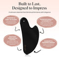 Stainless Steel Gua Sha Facial Tools - Guasha Tool for Face, Face Sculpting Tool, Neck Massager, Double Chin Reducer Gua Sha Tools, Lymphatic Drainage Massager, Facial Skin Care - Matte Black