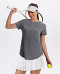 Womens Workout Tops Short Sleeve Shirts Sun Protection UPF 50+ Quick Dry Outfits for Hiking Running S-3XL