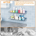 2 Pack Clear Shower Shelves for Tile Walls,Adhesive Acrylic Bathroom Shelves Organizer and Storage,No Drill Acrylic Shower Wall Caddy & Shelf,Floating Shelves for Makeup,Perfume,Shampoo Holder