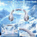 Portable Neck Fan Rechargeable - [With LED Display] 5 Speeds, 5000 Mah Battery Operated Wearable Personal Cooling Bladeless Fan for Outdoor Travel, Gifts for Men Women Kids,Gray