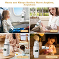 Portable Bottle Warmer - Travel-Easy,6-Speed Temperature Control,Comfortsble Baby Feeding On-The-Go,Battery-Powered Waterless Milk Warmer