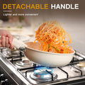21 Pcs Pots and Pans Set Non Stick, Ceramic Cookware Set Detachable Handle, RV Kitchen Cooking Set Removable Handles, Oven Safe, Induction Ready, Stackable, Cream, Fathers Day Gift for Men