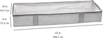 under Bed Storage Bags for Clothes and Blankets, Foldable Fabric Zipper Container with Clear Window and Reinforced Handles, Space Saving, 18 X 42 X 6 Inches, Gray, 2-Pack