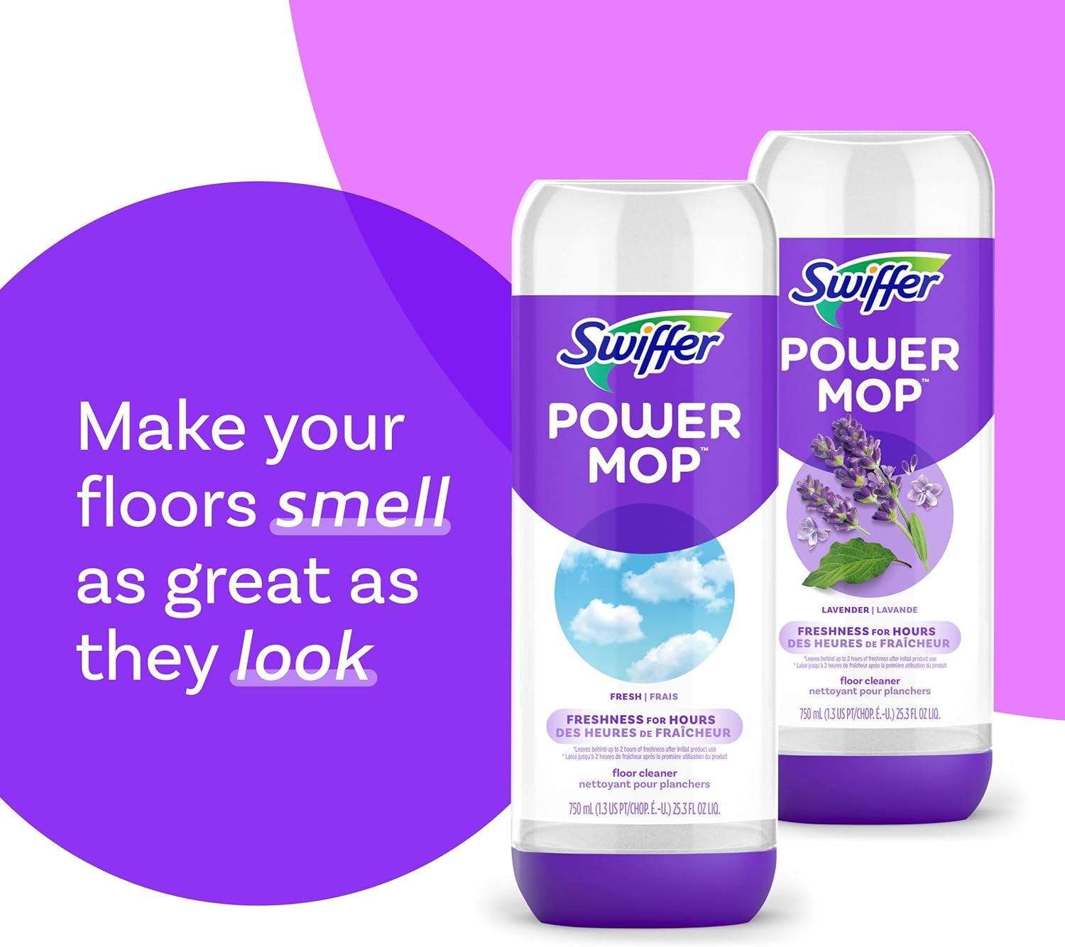 Powermop Floor Cleaning Solution with Fresh Scent, Powermop Refills, Floor Cleaner for Mopping, 25.3 Fl Oz, 2 Pack