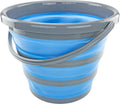 Foldable Silicone Collapsible 2.65 Gallon Bucket - Durable Blue Storage Container for Camping, Outdoor, Travel, and Household Use by