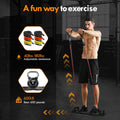 Push up Board,Home Gym,Portable Exercise Equipment,Pilates Bar and 20 Fitness Accessories with Resistance Bands and Ab Roller Wheel,Full Body Workout at Home