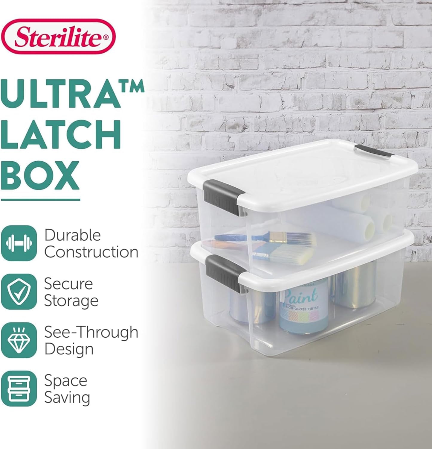 6-Pack Ultra Latching Box, Storage Bins with Lids, Clear Plastic, 18 Qt â€“ Large Heavy-Duty Organizing Bin Containers for Home, Closet, Kitchen, Pantry, Bathroom, and Office