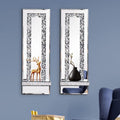 Crystal Crush Diamond Mirrored Candle Sconces, Silver Wall Candle Holder Set of 2, Wall Decorations for Living Roomï¼ŒDining Room (Rectangle Stripe (Style 4))