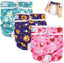 Washable Female Diapers (3 Pack) Female Dog Diapers, Comfort Reusable Doggy Diapers for Girl Dog in Period Heat (Cute Flower, XS)