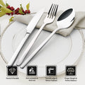 Silverware Set, 20 Piece Flatware Cutlery Set for 4, 18/10 Stainless Steel Silverware Mirror Polished Dishwasher Safe for Home, Restaurant, Wedding, Party(Silver, 20 Pieces for 4)